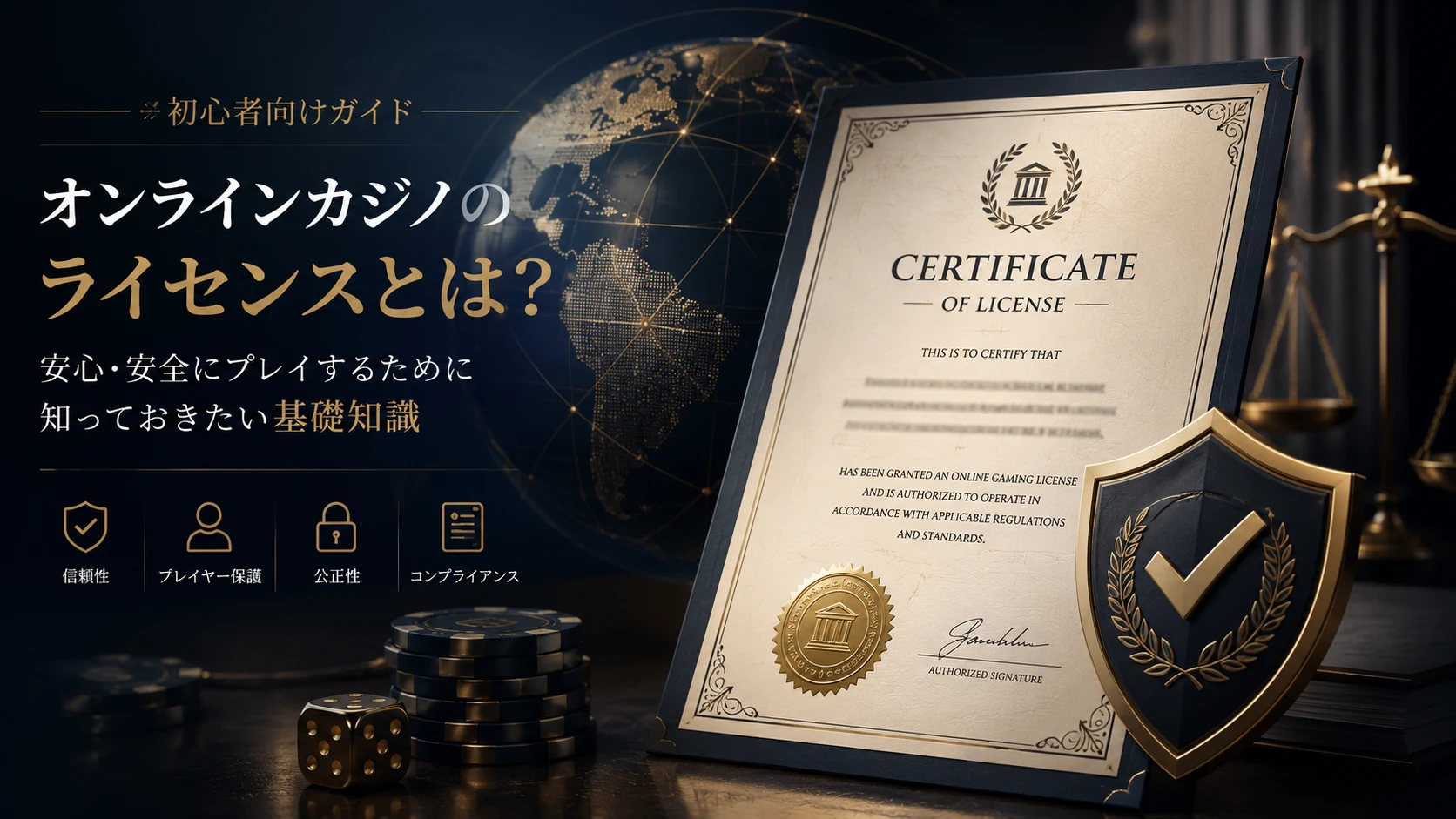 オンラインカジノのライセンスをイメージしたオリジナル画像